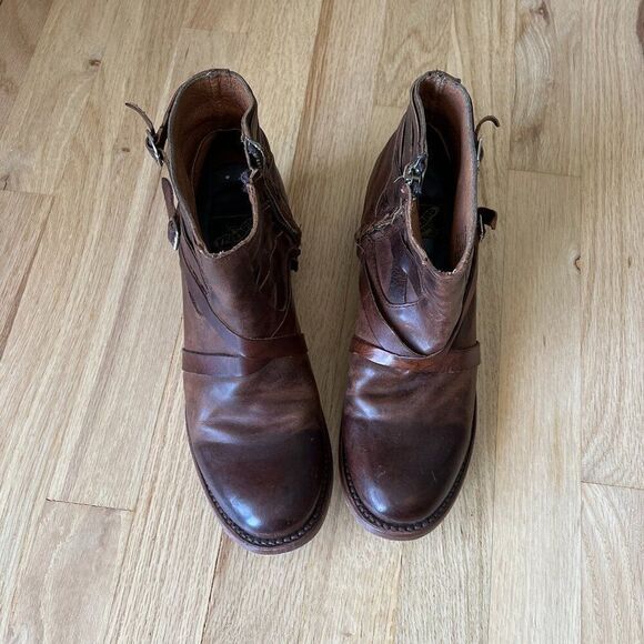 Freebird By Steven Sammi Brown Leather Ankle Boots Size 8 western‎ rodeo cowgirl - Picture 6 of 12